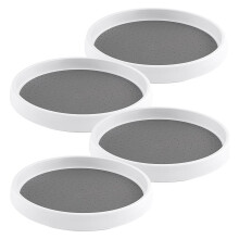 4 Pack 10 Inch Non-Skid Turntable for Cabinet 360 Degree Turntable Storage for Kitchen, Bathroom, and Pantry Spaces