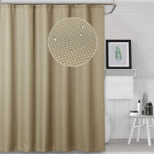 Perdea de duș albă din material tip waffle, perdea de duș din material tip waffle pentru baie, 72'' x 72''