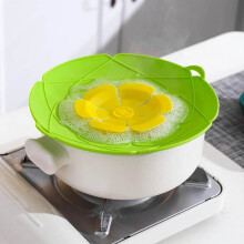 Coperchio in silicone verde per pentola con protezione contro la fuoriuscita di liquidi