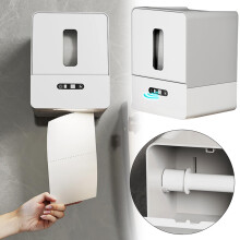 Berøringsfri toalettpapirdispenser, veggmontert automatisk papirhåndkledispenser for kjøkken og bad, kontaktløs håndtørking