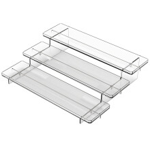 Organizator transparent pentru raft de condimente, organizator de dulap cu trei niveluri, raft de depozitare pentru sticle de condimente