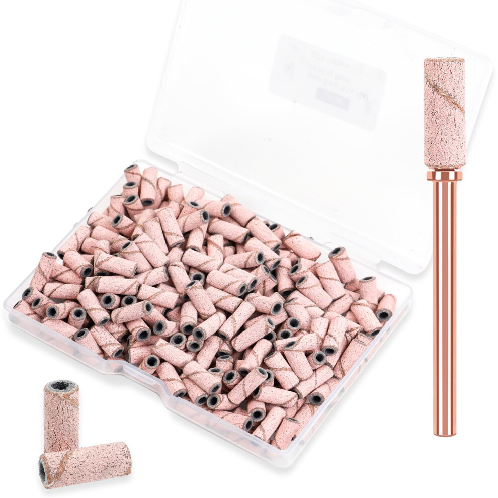 Nail Drill Sanding Bands 3mm Set with Mandrel Bit, 180 Grit for Professional Manicure Pedicure