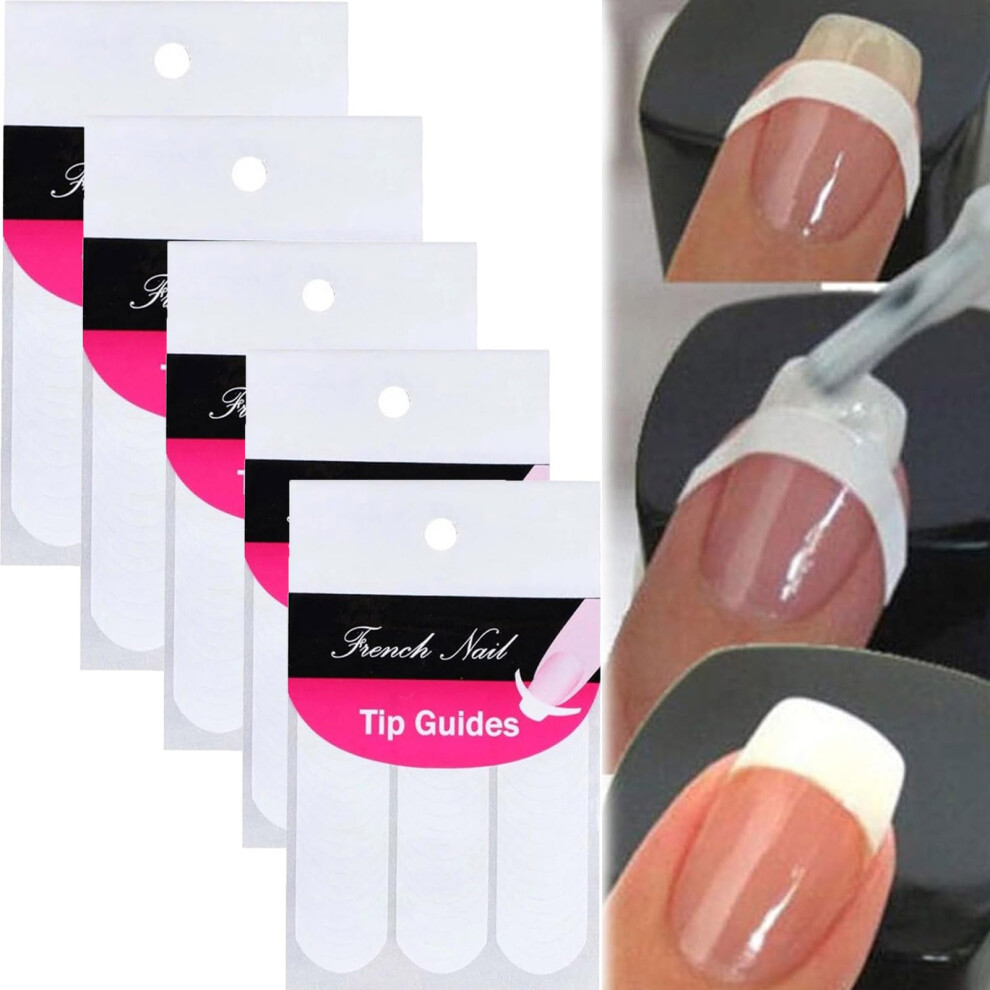 French Manicure Nail Stickers 240pcs SelfAdhesive French Tip Stencil Strips for DIY Nail Art
