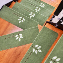 Stair Treads Non Slip Carpet Mats Set of 15 for Wooden Steps, Self Adhesive, Machine Washable, Green