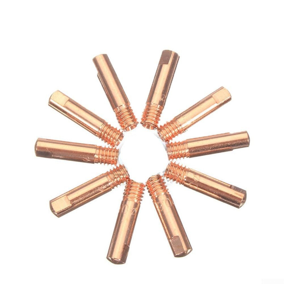 10Pcs Mig Welding Contact Tips Copper 1.0Mm For Mb15 15Ak Torch Wire Conduction Replacement 9099447655868