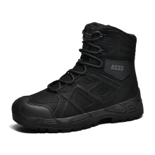 (Black, UK 7 / EU 41) Mens Boots Combat Military Tactical Army Shoes Resistant Hiking Walking Outdoor