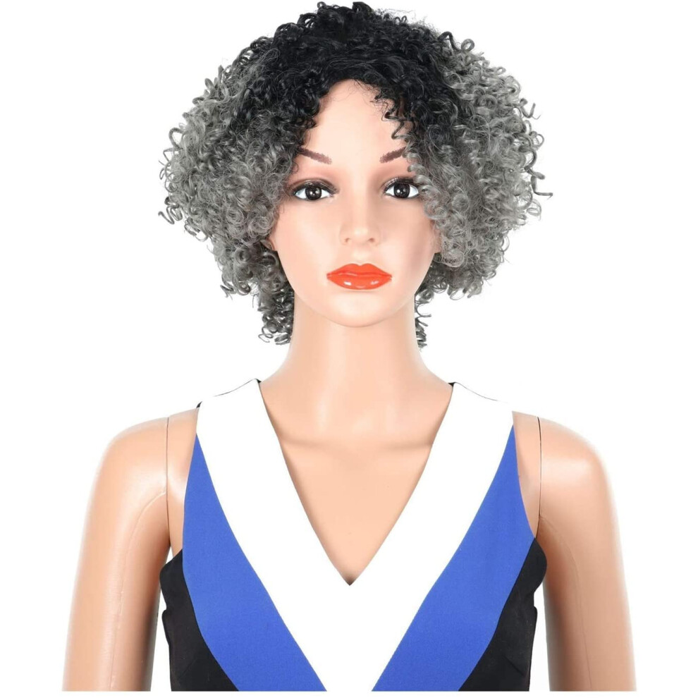Unisex Gray Synthetic Cosplay Wig Short For Women Soft Silky Texture Easy Styling Costume Accessory