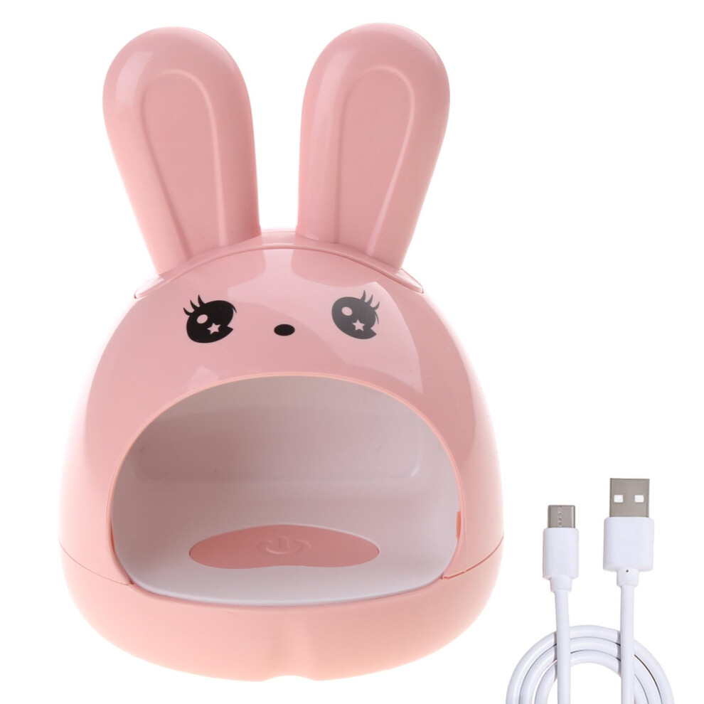 24W LED Nail Lamp Gel Nail Dryer Cute Rabbit Shape Fast Curing TypeC for Home Manicure