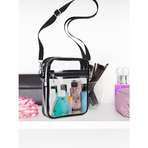 Borsa trasparente multiuso approvata per lo stadio per donne e uomini, borsa in PVC trasparente alla moda, versatile, resistente all'acqua e robusta 2