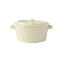 Large Soup Bowl with Handles for Serving and Dining, Ceramic Pink, 22x18x10.5cm