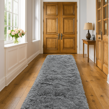 (80 x 300 cm (2 ft 6 in x 10 ft)-Large Runner, Grey) Non Slip Rug Area Rug Living Room Bed Room