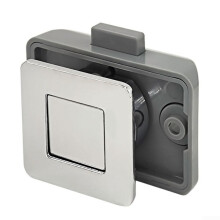 RV Caravan Boat Cabinet Push Button Lock with 18mm Door Fit, Zinc Alloy Chrome Latch for Camper Car Drawer