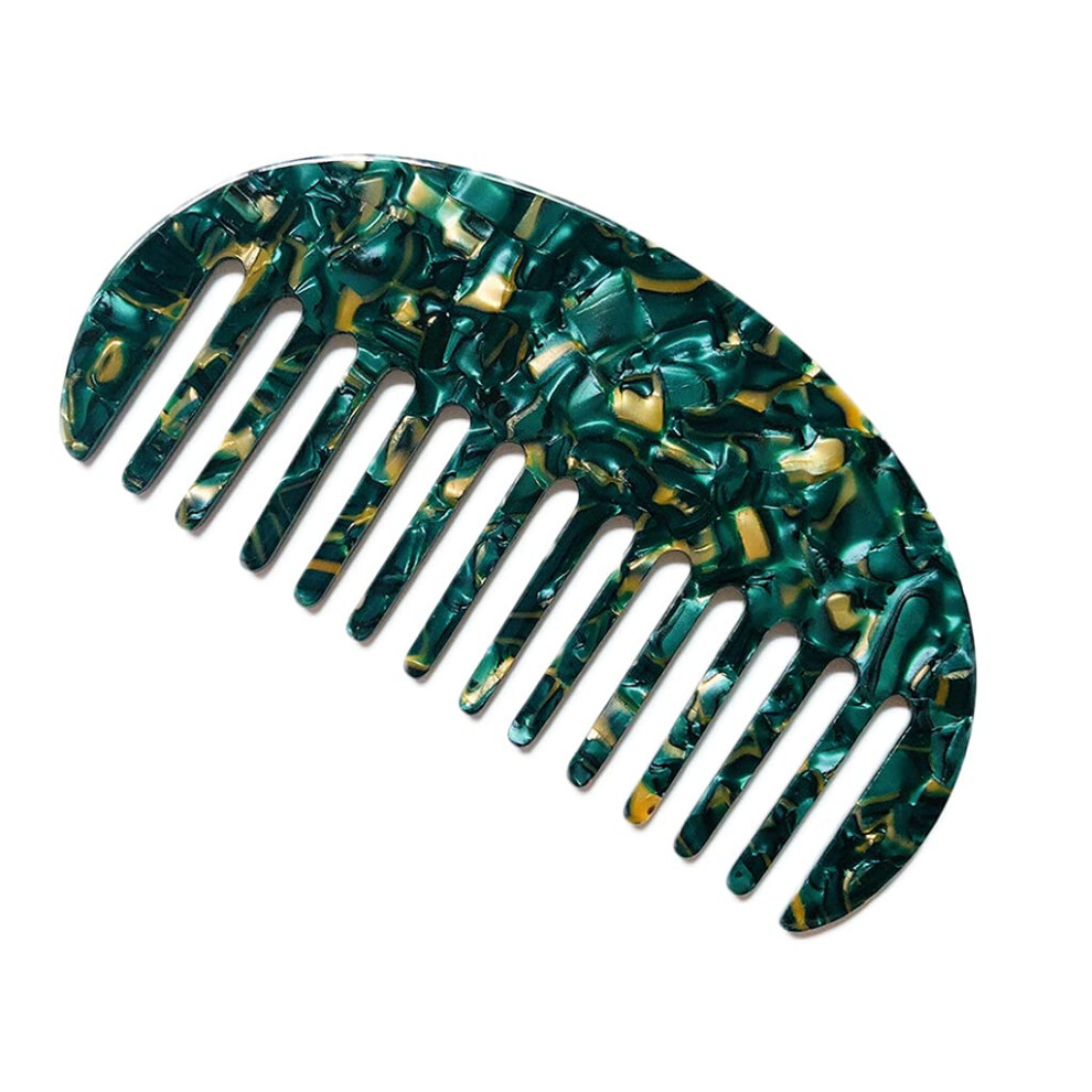 Wide Tooth Hair Comb AntiStatic Acetate Pocket Comb Marble Leopard Pattern for Curly Hair