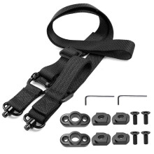 Quick Adjust Rifle Sling Two Point Thumb Loop QD Swivel With Anti Rust Mounts High Strength Steel Durable For Tactical Use Comfortable Wear 56 Inch
