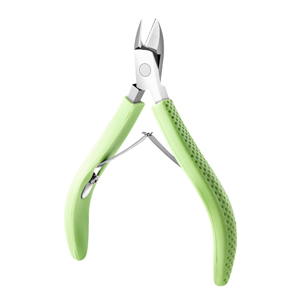 Green Professional Stainless Steel Cuticle Nipper And Trimmer With Ergonomic NonâSlip Handle
