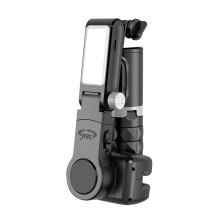 Smartphone Gimbal Stabilisator Med Stativ Og LED-Lys, Anti-Shake 2Axis Telefonstabilisator Udtrækkelig Selfiestang Med Trådløs Fjernbetjening Til