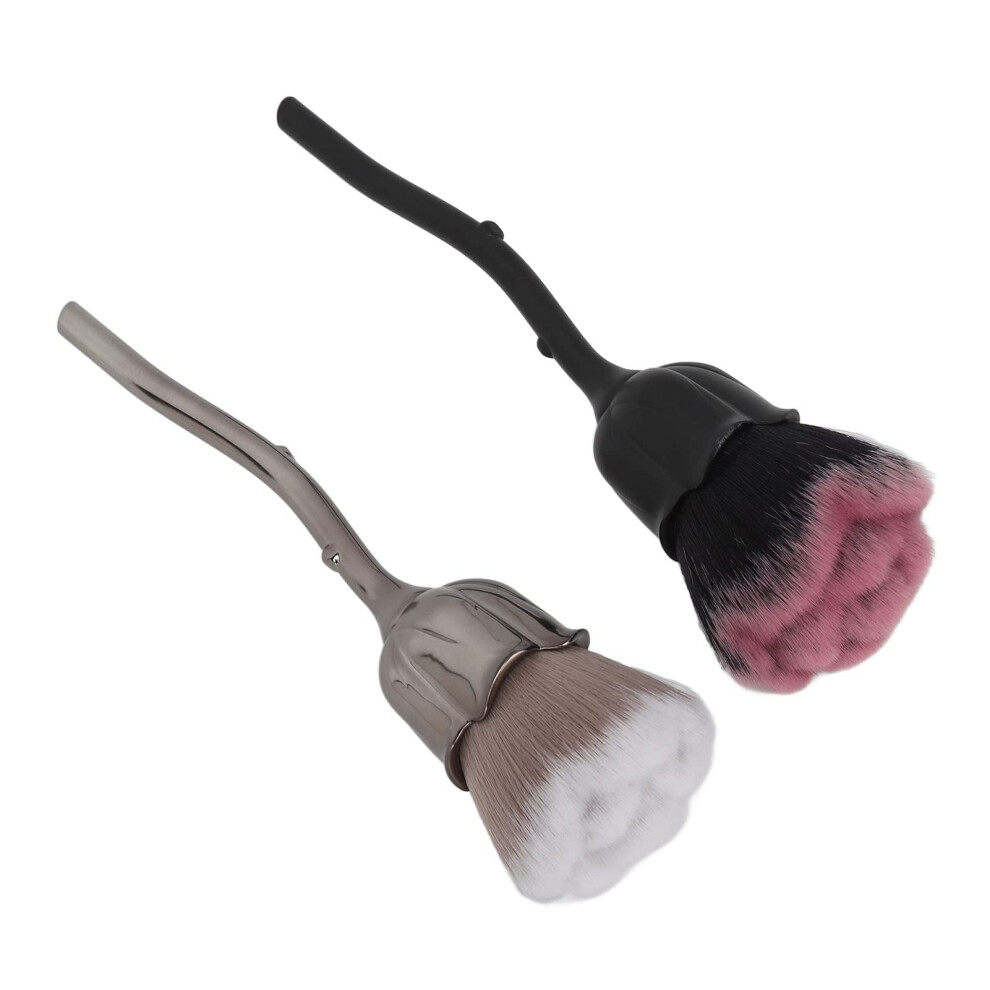 Makeup Brushes Set and Nail Art Brush Kit Rose Flower Design Dual Brushes for Gentle Dust Removal