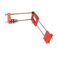 Adjustable Aluminum Woodworking Drill Locator for Joint Precision in Red/Silver