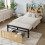 Single Bed with PE Rattan Drawer & LED Lighting 1