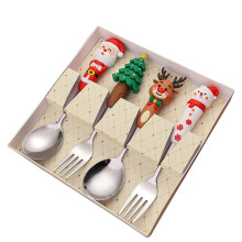 Christmas Stainless Steel Cutlery Set with Spoon and Fork for Holiday Dinners and Gatherings