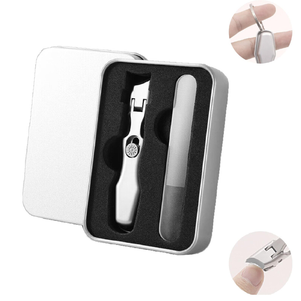 Nail Clippers for Thick Nails with Ultra Sharp DoubleCurved Blades, BuiltIn Catcher, Ergonomic Grip