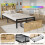 Single Bed with PE Rattan Drawer & LED Lighting 5