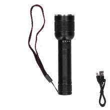 LED-Taschenlampe mit verstellbarem Fokus, hoher Leuchtkraft, tragbar, taktisches Licht, USB-Ladefunktion, wiederaufladbar, Zoomfunktion, helle