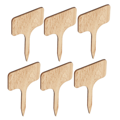 Ρομαντικές ξύλινες ετικέτες φυτών, φυσικό ξύλο 50 τεμάχια λεία άκρη χωρίς γρέζια, 1
