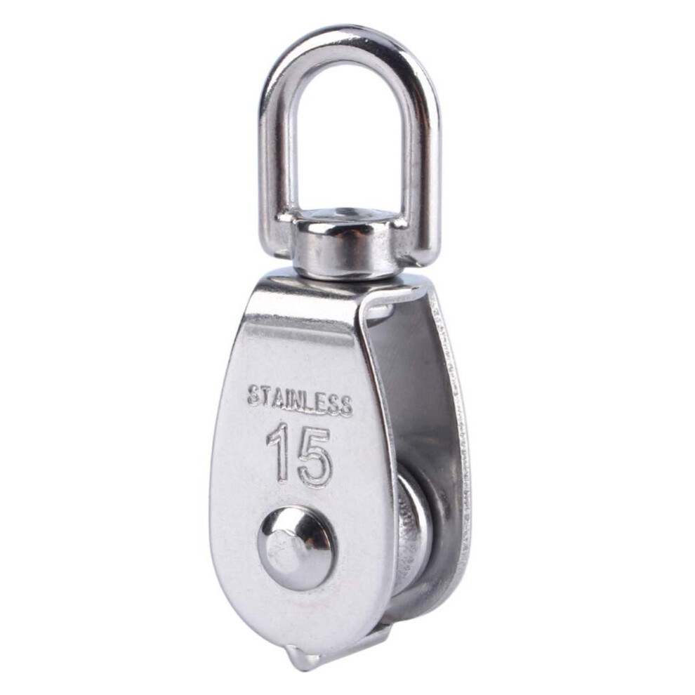 M15 304 Stainless Steel Swivel Pulley Single Wheel Block For Rope Wire Lifting And Hoisting 9099447664051