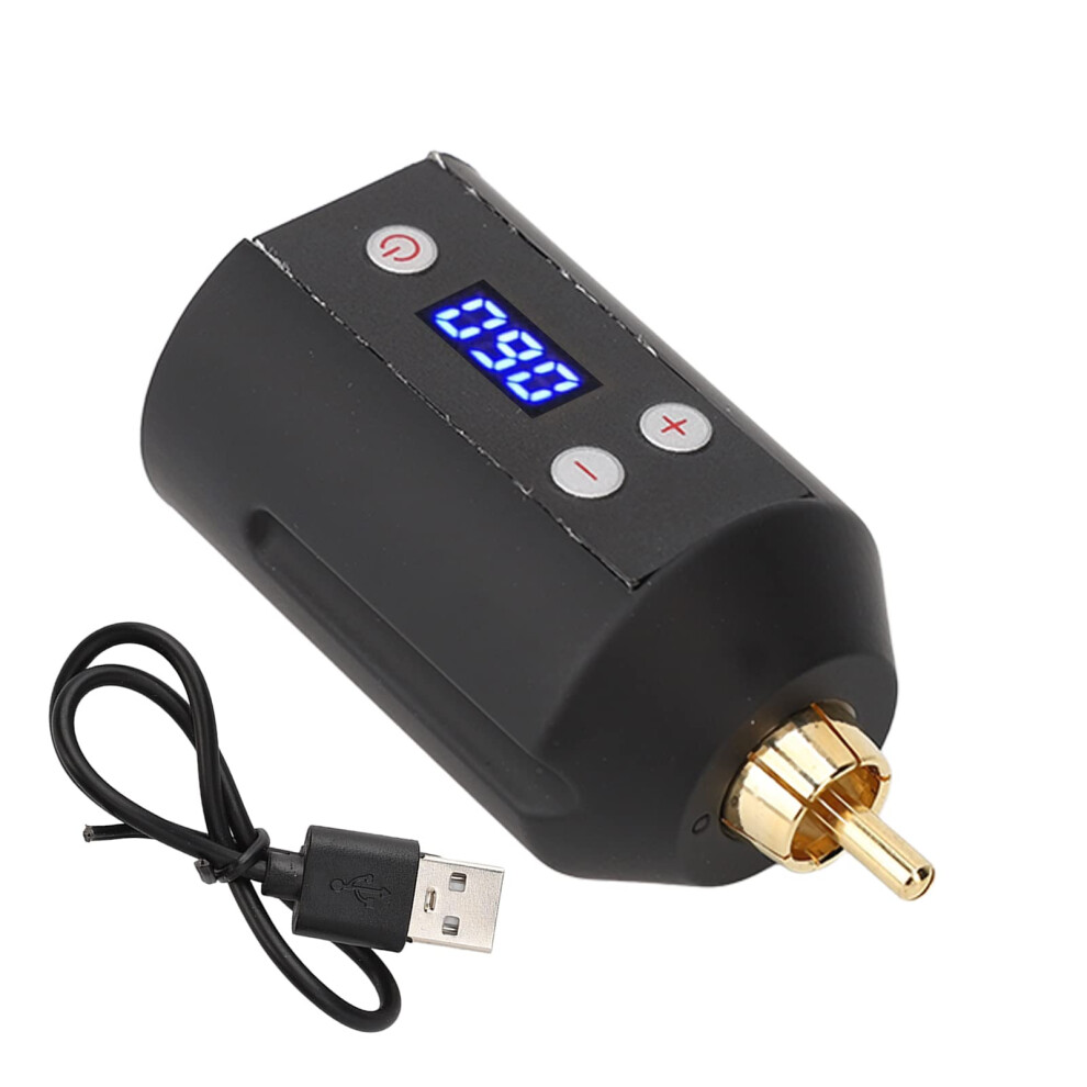 Wireless Tattoo Battery Pack 1500mAh RCA, Adjustable Voltage Tattoo Power Supply USBC Rechargeable