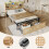 Double Bed with PE Rattan Drawer & LED Lighting 5