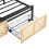 Double Bed with PE Rattan Drawer & LED Lighting 9