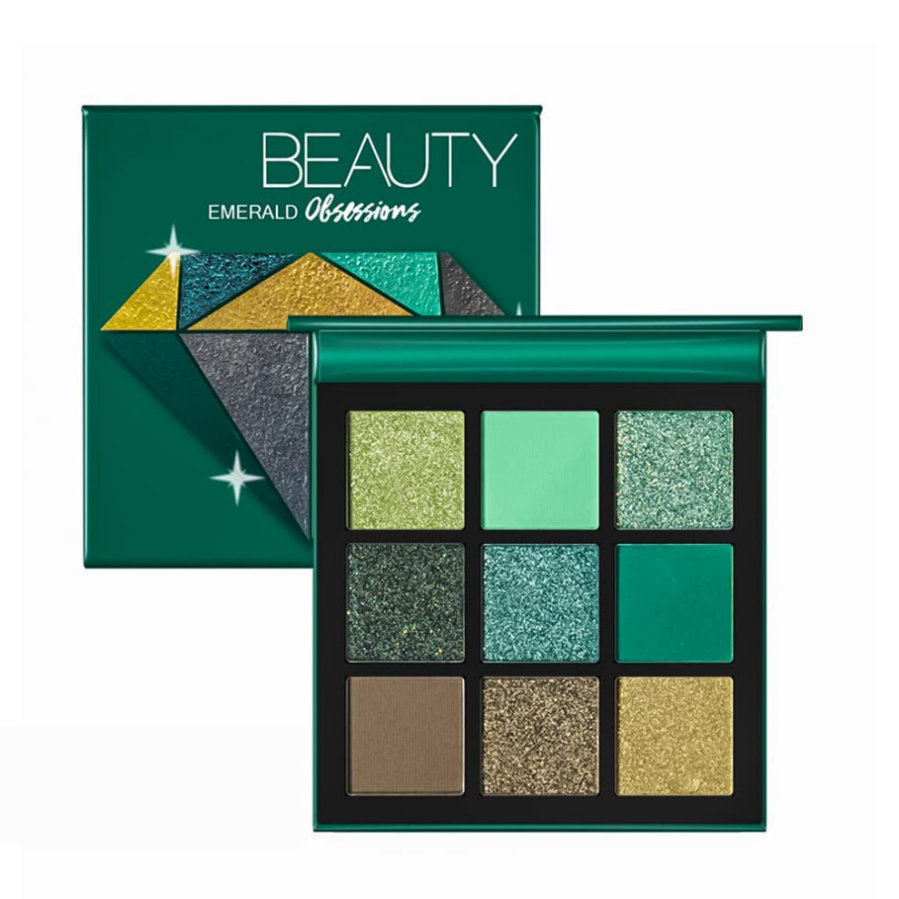 Pigmented 9 Color Eyeshadow Palette Matte Shimmer Metallic Waterproof Long Lasting Travel Friendly (03#)
