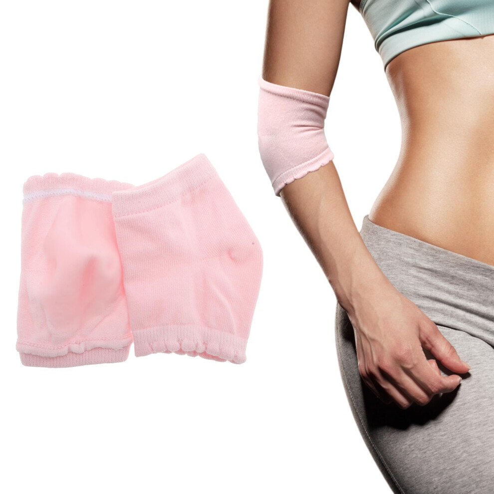 Elbow Moisturizing Sleeves with Gel Pads for Deep Hydration and Dry Cracked Skin Care, Pink