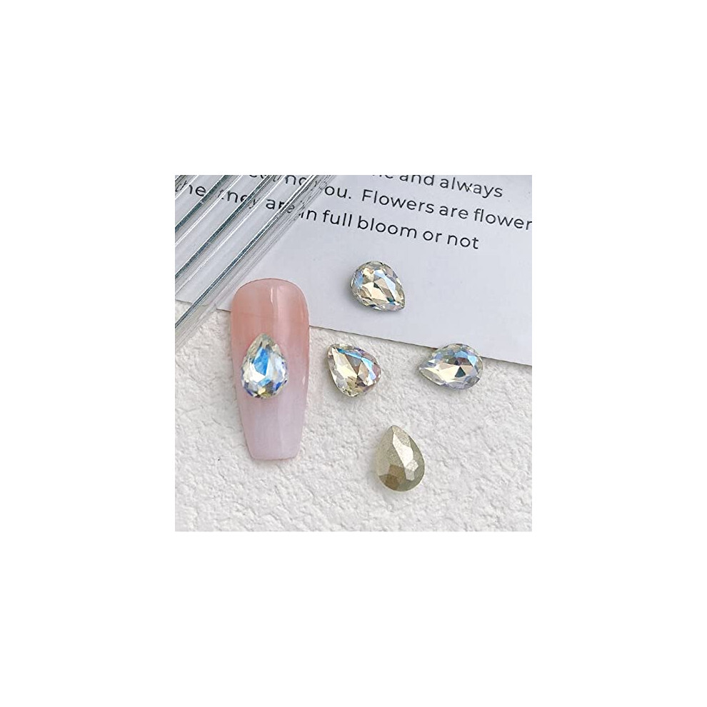 Nail Art Rhinestones Set with Heart and Butterfly Clear Crystal Decorations for Manicure Designs