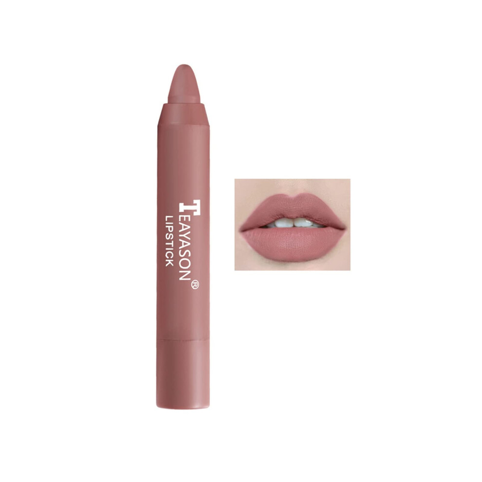 Cream Matte Velvet Lip Crayon For Women Pigmentation Long Lasting Waterproof Nude Lipstick