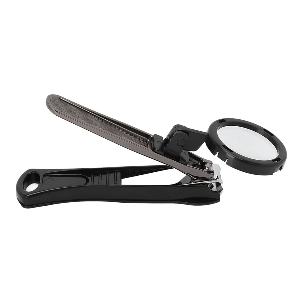 Black Nail Clippers With 2X Removable Magnifying Lens, Heavy Duty Toenail Clippers For Seniors,