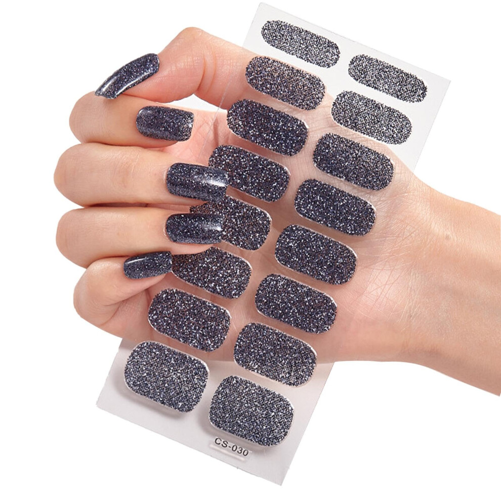 Long Lasting Gel Nail Strips Semi Cured Wraps Easy Peel Nail Polish Stickers for Women Girls