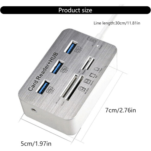 USB 3.0 Hub with SD TF Card Reader, Speed Multiport for Computer and Laptop 2