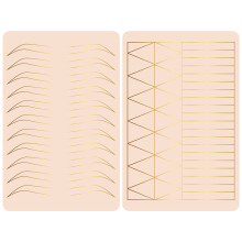 3PCS Double Sided Microblading Practice Skin with Brow Templates for Ombre and Powder Brows