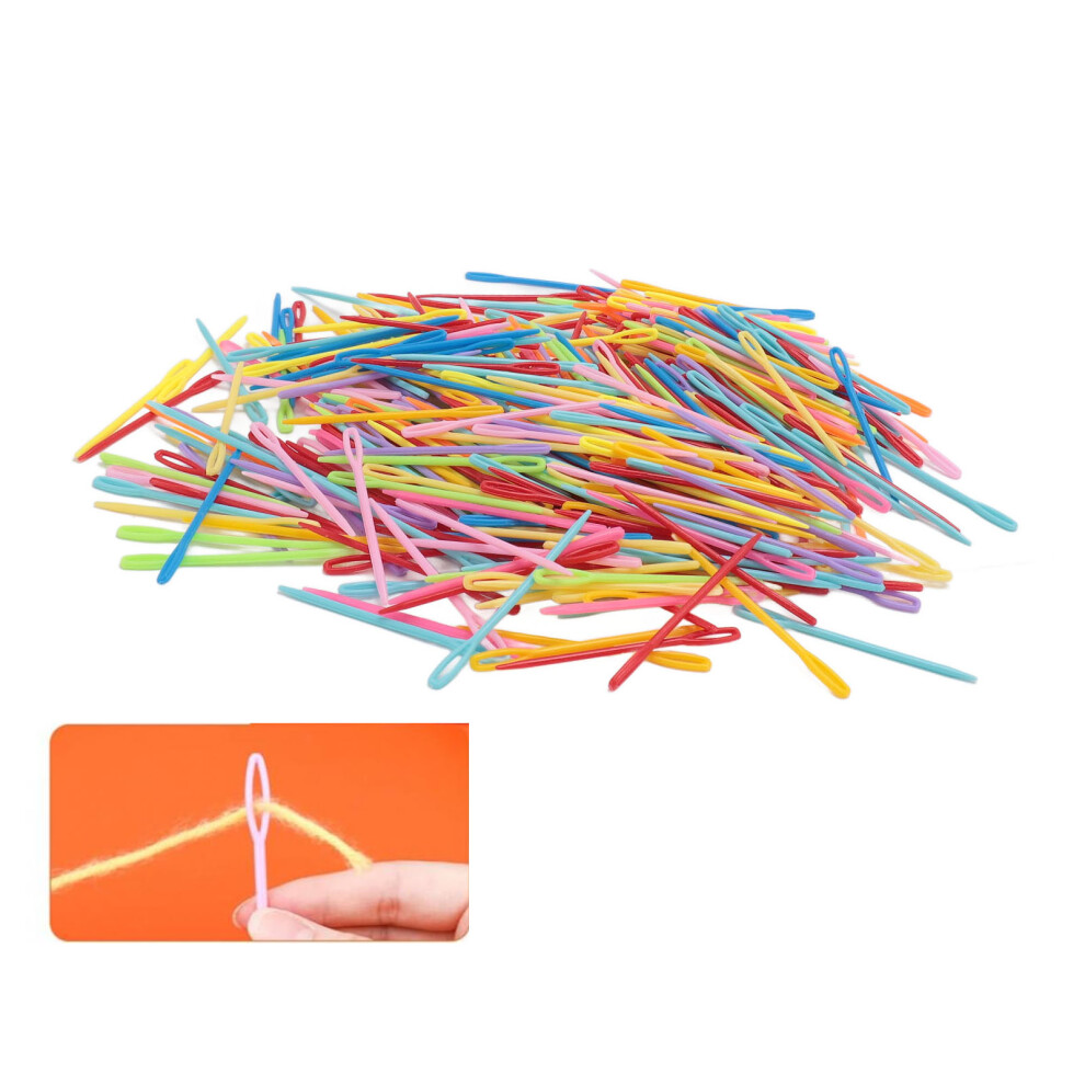 Versatile 1000Pcs Colorful Plastic Needles for Sewing & Knitting Projects