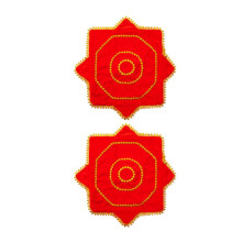2 Pack Dance Handkerchief Octagonal Gold Velvet Towels for Yangko Spring Festival Party