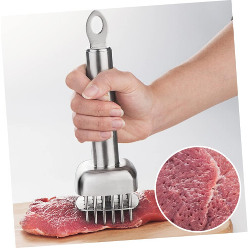 Stainless Steel Meat Tenderizer Tool with Sharp Needles for Steak and Pork Kitchen Prep 1
