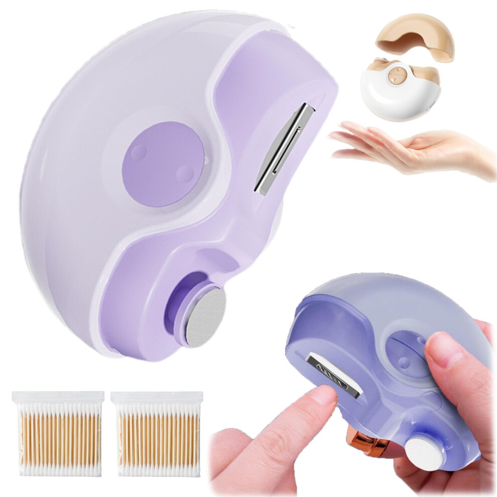 Electric Nail Clipper with Safe Hidden Blades, USB Rechargeable Nail Trimmer for Kids and Seniors