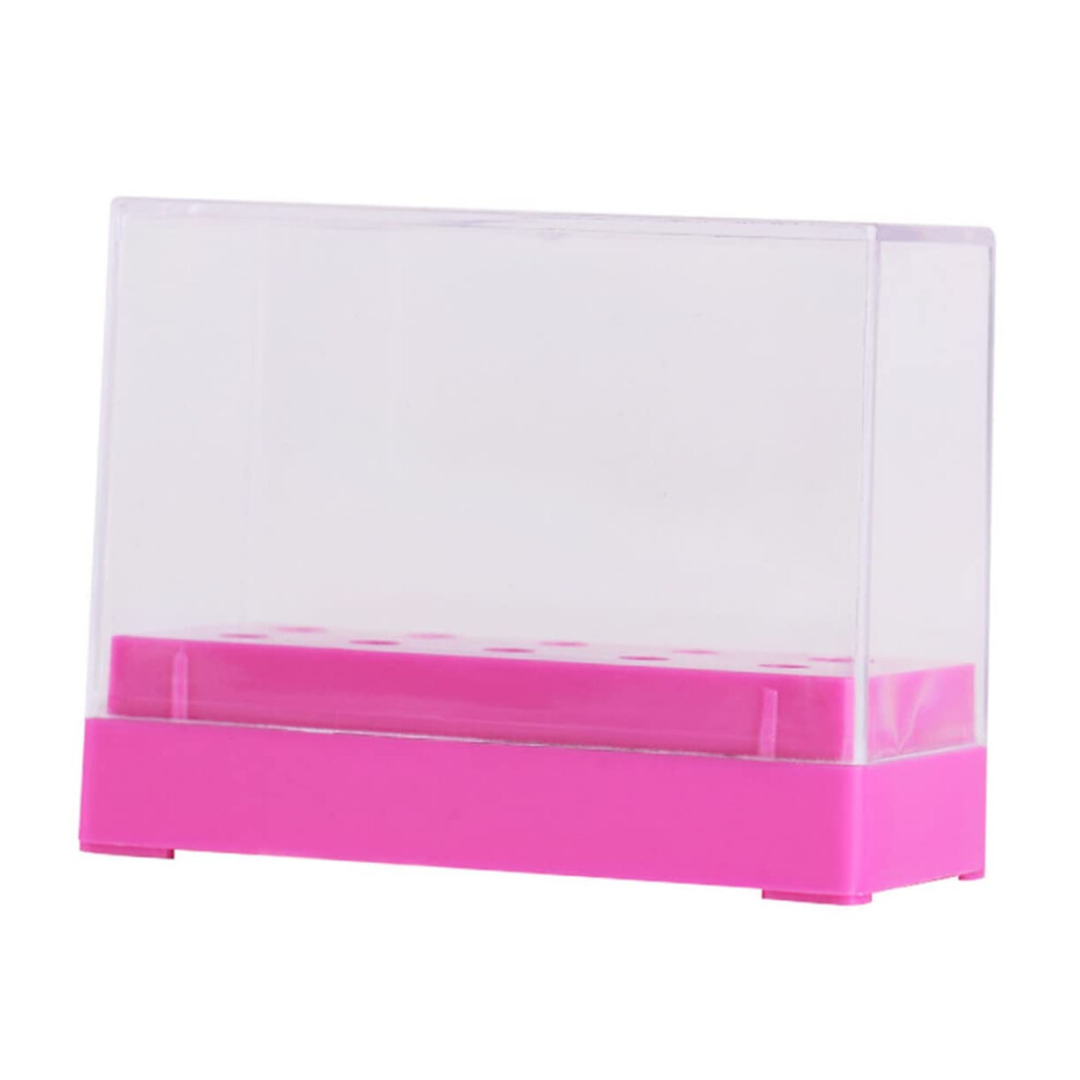 Plastic Nail Drill Bit Organizer Case, Transparent Storage Box with Secure Holder for Manicure