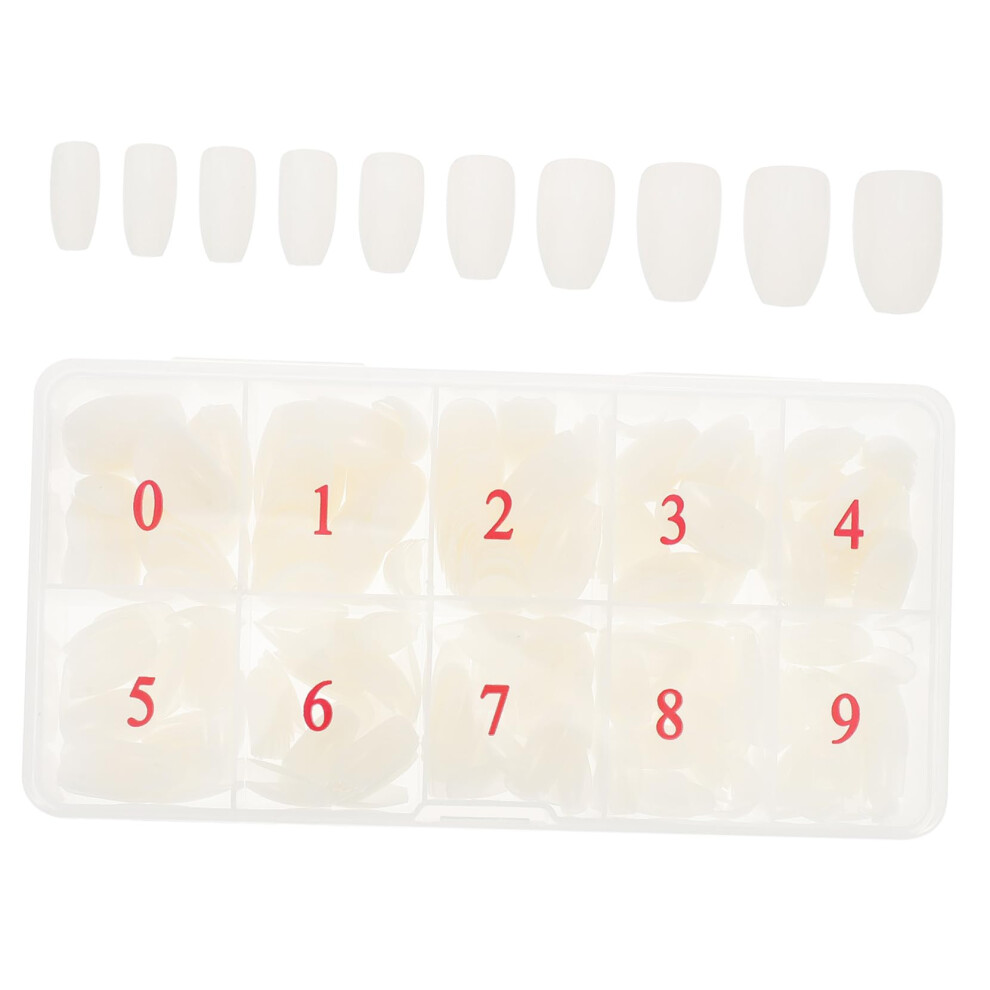 Outanaya 500pcs Reusable False Nails Short Ballet Nail Tips Natural Color for DIY Manicure and Home Salon
