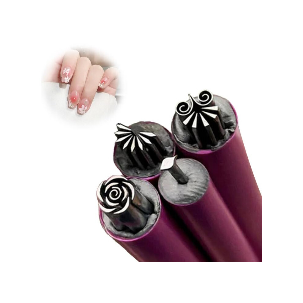 Stainless Steel Nail Art Stamp Pen Set for Precise Stamping and DIY Nail Design, 4pcs