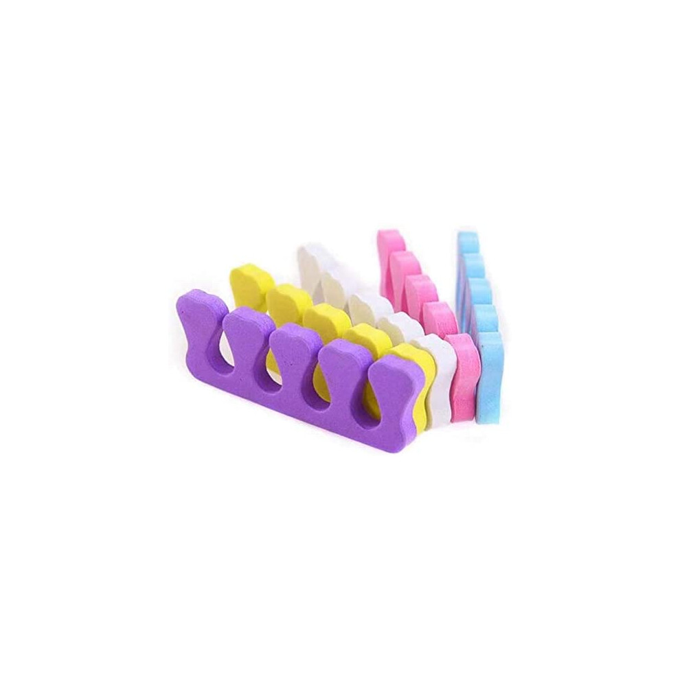 Toe Separators Soft Sponge Pedicure Tools for Smudge Nail Painting 20pcs Reusable Cushioned Spacers