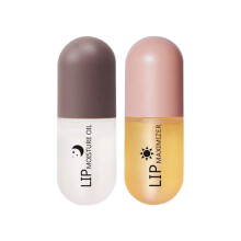 Natural Ginger Mint Lip Plumper Set with Day Night Dual Formula for Instant Volume and Hydration