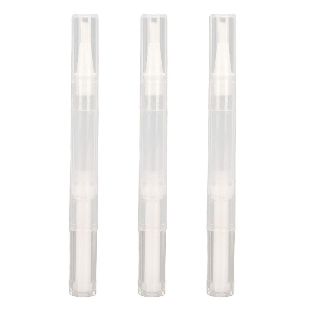 Nail Oil Pen 3 Pack 2.5ml Refillable Cuticle Oil Dispenser with Precise Brush Tip Transparent